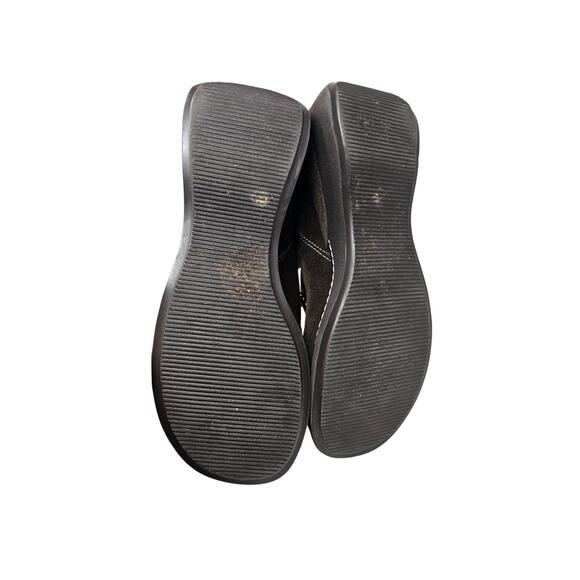 Vintage 90s Nine West 10 Brown Suede Platform Lace Up Chunky Loafer Grunge - Picture 3 of 7